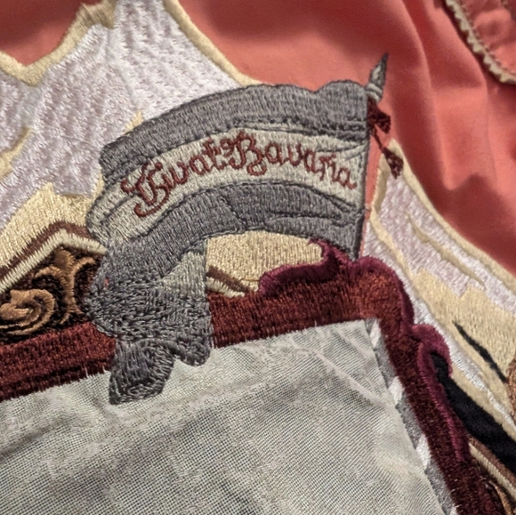 Rare Vintage Bogner Ski Snowsuit 80s Western Bavarian Mountain Eagle Coral Pink - Picture 8 of 16